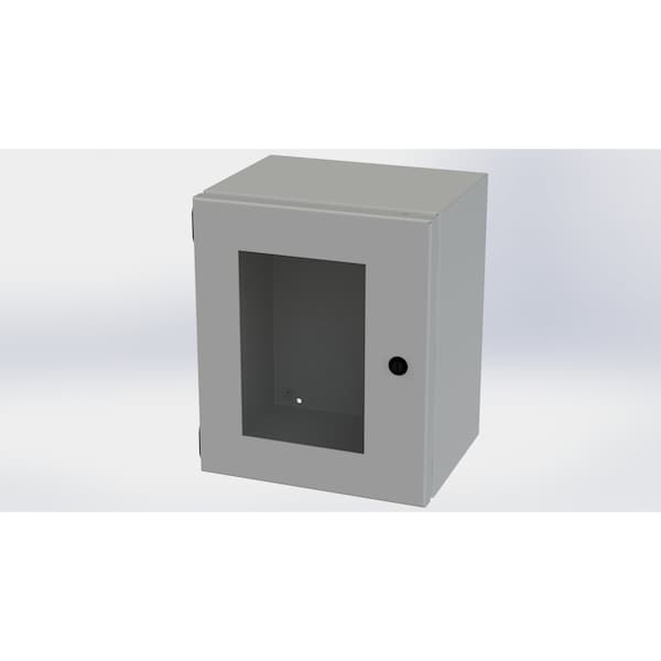 1/4 Turn Latch Electrical Enclosures, 12 in H, 8 in D, 10 in W, NEMA 3R, 4, 12, 13, Carbon Steel